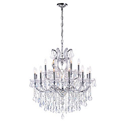 Maria Theresa 30 inch 19 Light Chandelier with Chrome Finish