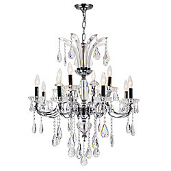 Glorious 28 inch 12 Light Chandelier with Chrome Finish