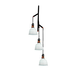 Tower Bell 23 inch 3 Light Chandelier with White Finish