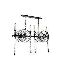 Rio 12 inch 4 Light Chandelier with Gray Finish