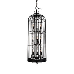 Vortex 16 inch 9 Light Chandelier with Black Finish