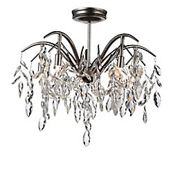 Napan 21 inch 5 Light Flush Mount with Silver Mist Finish