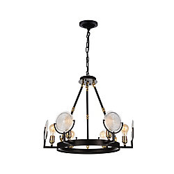 Bhima 24 inch 6 Light Chandelier with Brown Finish