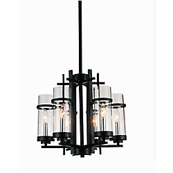 Sierra 18 inch 6 Light Chandelier with Black Finish