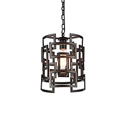 Litani 10 inch 1 Light Mini Pendant with Brown Finish