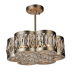 Nova 16 inch 6 Light Chandelier with Champagne Finish and Clear Crystals