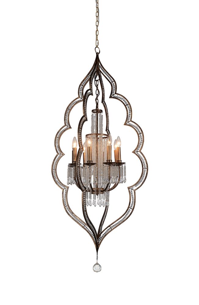 CWI Lighting Seine 27 inch 8 Light Chandelier with Champagne Finish and