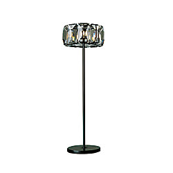 Jacquet 19 inch 8 Light Floor Lamp with Black Finish and Clear Crystals