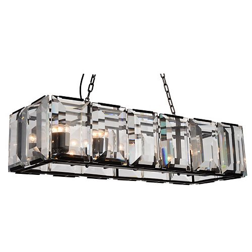 Jacquet 16 inch 12 Light Chandelier with Black Finish and Clear Crystals