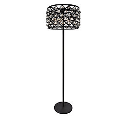 Renous 20 inch 5 Light Floor Lamp with Black Finish and Clear Crystals