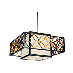 Eva 21 inch 2 Light Chandelier with Golden Line Bronze Finish