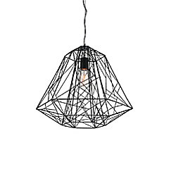 Bagheera 16-inch 1-Light Chandelier with Black Finish