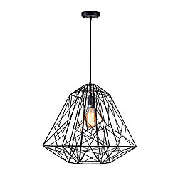Bagheera 20 inch 1 Light Chandelier with Black Finish