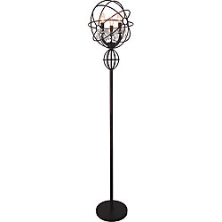 Campechia 14 inch 3 Light Floor Lamp with Brown Finish