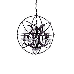 Campechia 22 inch 6 Light Chandelier with Brown Finish