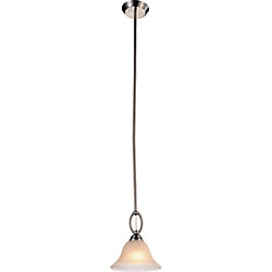 Cosmo 7 inch 1 Light Chandelier with Satin Nickel Finish