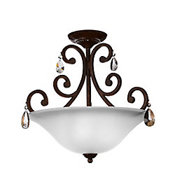 Shakira 19 inch 3 Light Flush Mount with Dark Bronze Finish