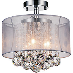 Radiant 12 inch Three Light Flush Mount with Chrome Finish