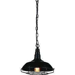 Morgan 11-inch 1-Light Mini Pendant Light Fixture with Black Finish