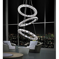 Ring 16-inch LED Chandelier with Chrome Finish