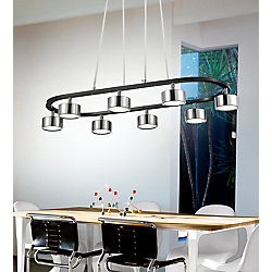 Trail 30 inch LED Chandelier with Black + Chrome Finish