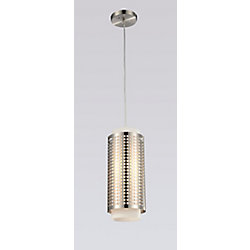 Checkered 5 inch 1 Light Mini Pendant with Satin Nickel Finish
