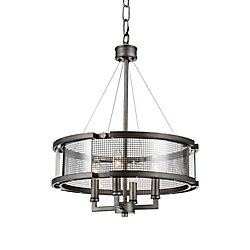 Monroe 18 inch 4 Light Chandelier with Black Silver Finish