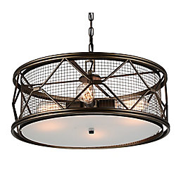 Kali 22 inch 4 Light Chandelier with Light Brown Finish