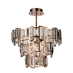 Quida 18 inch 5 Light Flush Mount with Champagne Finish