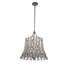 Nile 21 inch 8 Light Chandelier with Antique Forged Silver Finish