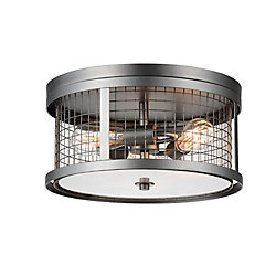 Manito 16 inch 3 Light Flush Mount with Pewter Finish