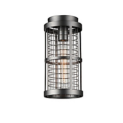 Manito 6-inch 1-Light Flush Mount Light Fixture with Pewter Finish
