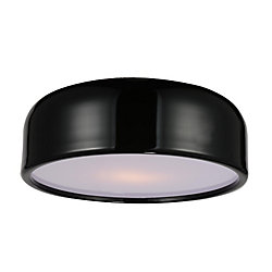 Campton 19 inch 3 Light Flush Mount with Black Finish