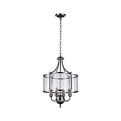 Renishaw 16-inch 4 Light Chandelier with Satin Nickel Finish