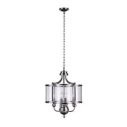 Renishaw 16 inch Four Light Chandelier with Satin Nickel Finish