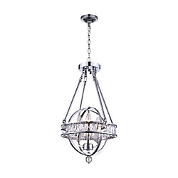 Arkansas 12 inch 3 Light Chandelier with Chrome Finish