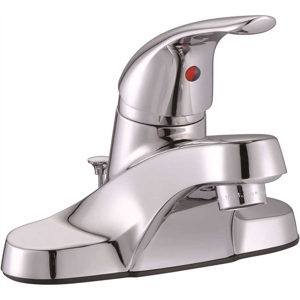 Premier Bayview Single Handle Centerset Lavatory Faucet With Pop Up Chrome Home Depot Canada 