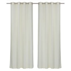 Lianne Faux Linen Grommet Curtain Panel Set 52 Inch W X 95 Inch