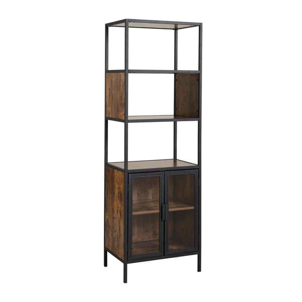 Homestar Metal and wood Display Cabinet with glass doors | The Home ...