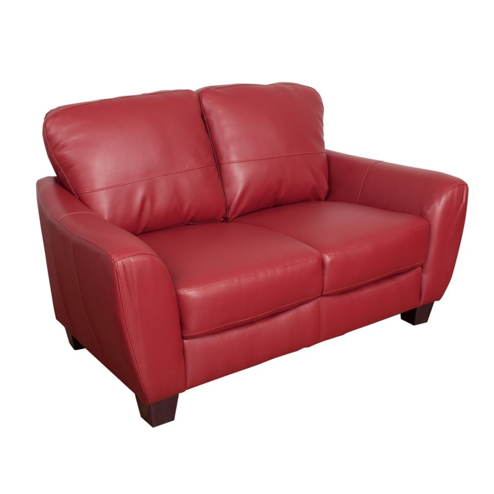 Corliving Jazz Red Bonded Leather Loveseat | The Home Depot Canada