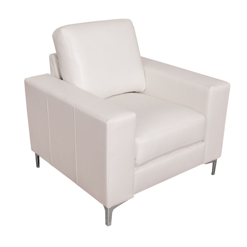 Cory Contemporary White Bonded Leather Chair