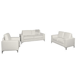 Corliving Cory 3 Piece Contemporary White Bonded Leather Sofa Set Cory 3 Piece Contemporary White Bonded Leather Sofa Set Double Tap Or Pinch To Zoom In And Out Drag Image Explore