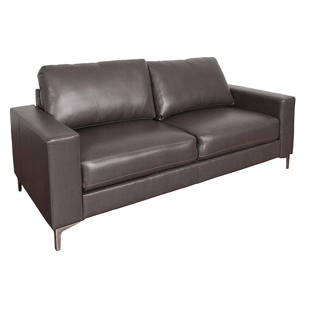 Corliving Cory Contemporary Brownish Grey Bonded Leather Corliving Cory Contemporary Brownish Grey Bonded Leather Sofa
