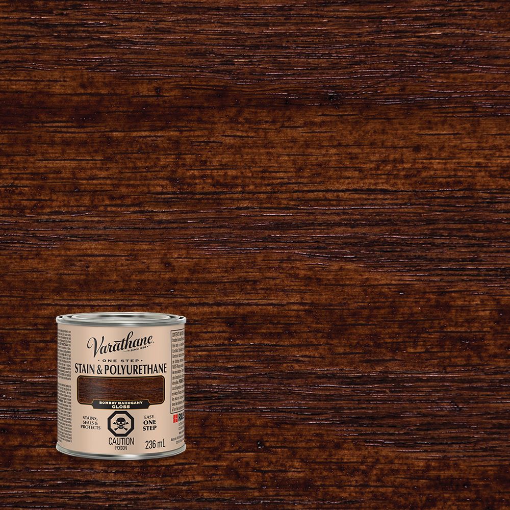 Varathane Stain & Polyurethane Gloss Bombay Mahogany 236ml The Home