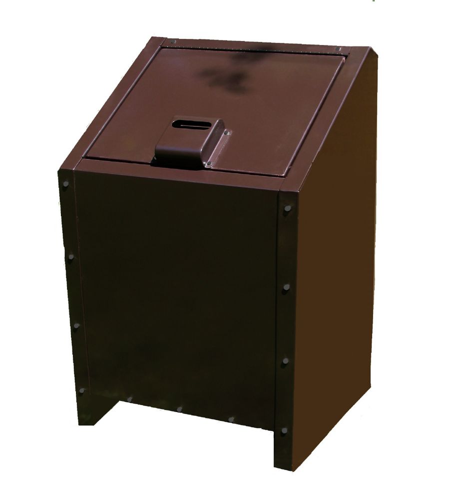 Paris 34 Gal Metal Animal Proof Trash Can In Brown The Home Depot Canada   P 1001154967 