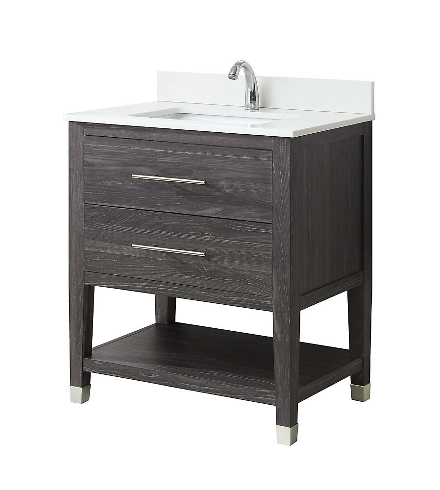 Chesswood 30 Inch Vanity Combo In Grey Brown Ash