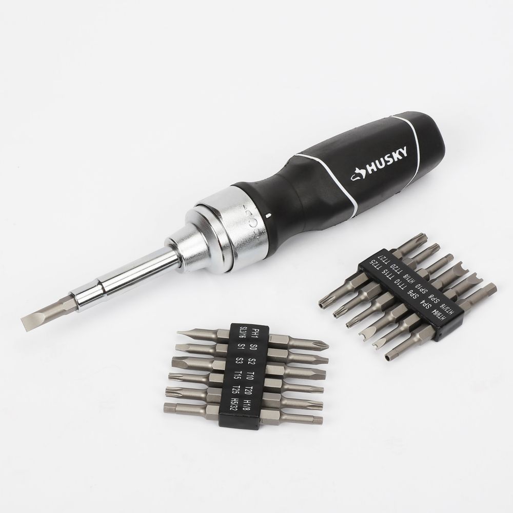 HUSKY 28in1 Ratcheting Screwdriver Set The Home Depot Canada