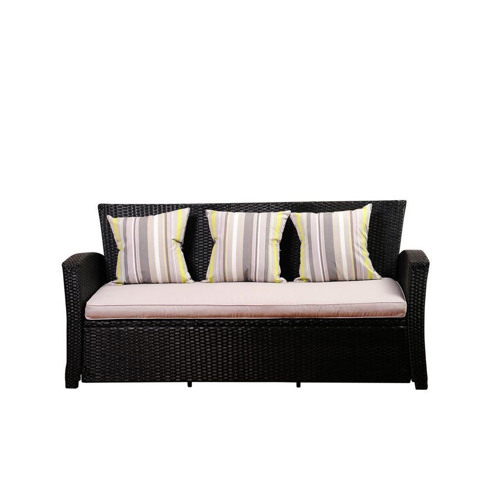 Outdoor Sectionals Couches More The Home Depot Canada Ia Atlantic Bradley Black Synthetic Patio Wicker Sofa