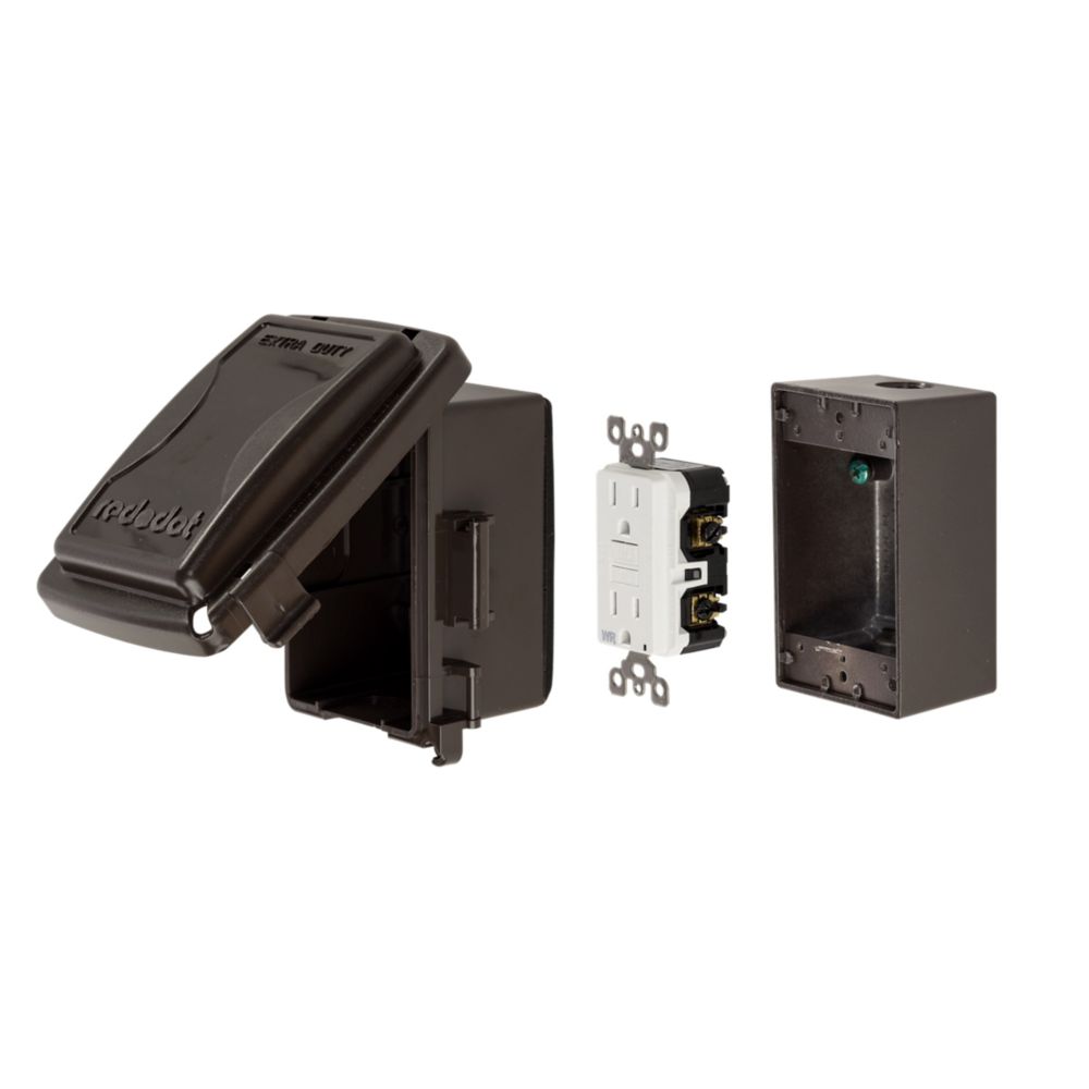 Red Dot GFCI Medium bronze whileinuse cover metal kit The Home