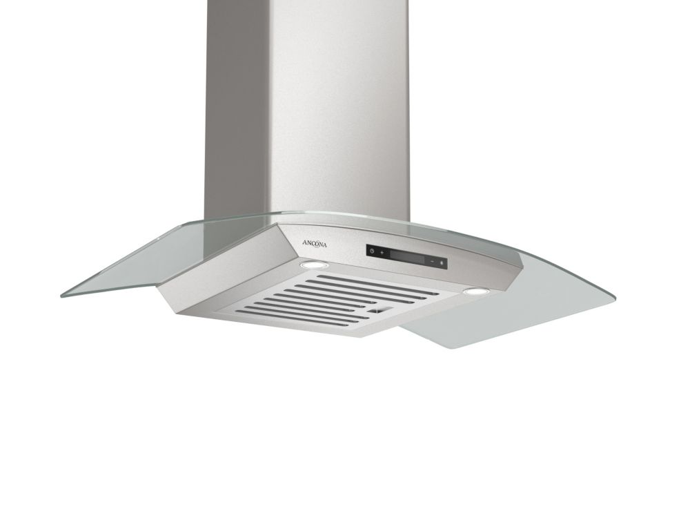 Ancona 36-inch Wall Mounted Glass Canopy Style Range Hood ...